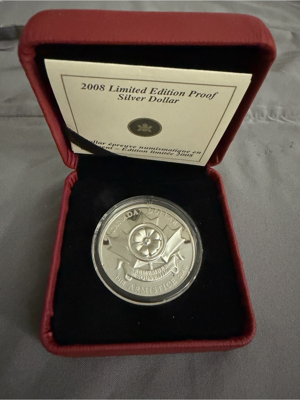 2008 Canada 90th Anniversary Armistice “Poppy” Silver Coin 🌺